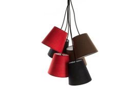DKD Home Decor Lámpara de Techo 100 x 40 cm, 6 bombillas E14, Tela y Hierro