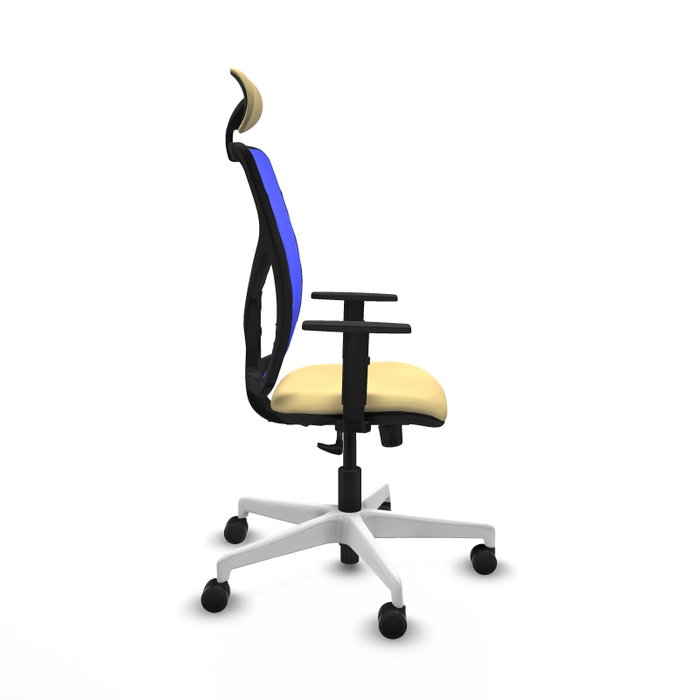PIQUERAS Y CRESPO Silla de oficina Motilla con mecanismo Sincro, Crema y Azul PIQUERAS Y CRESPO Silla de oficina Motilla con mecanismo Sincro, Crema y Azul