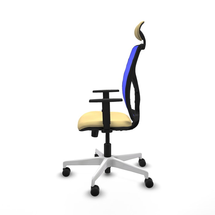 PIQUERAS Y CRESPO Silla de oficina Motilla con mecanismo Sincro, Crema y Azul PIQUERAS Y CRESPO Silla de oficina Motilla con mecanismo Sincro, Crema y Azul