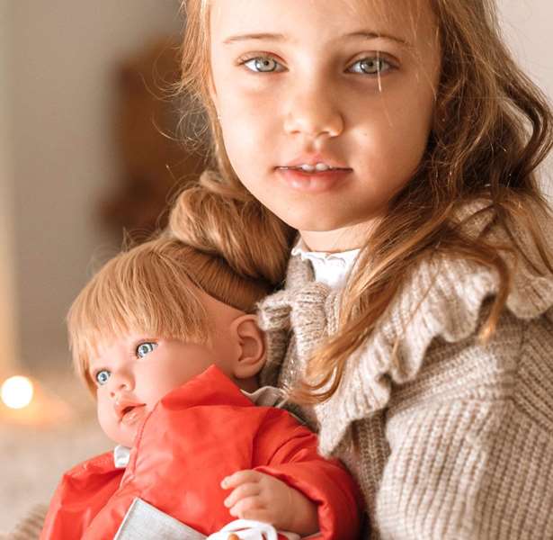 Muñecas Arias Muñeca Elegance 40 cm Aria Coral con Mecanismo de Risa Try Me