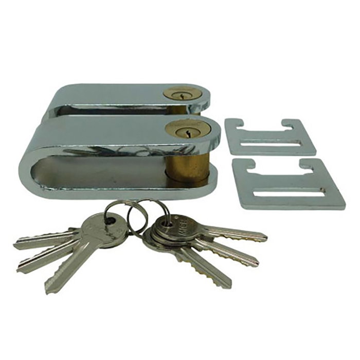 Micel Candado Reja Ballesta CN16 con 3 Llaves, Acabado Cromo Brillo, Kit 2 Unidades