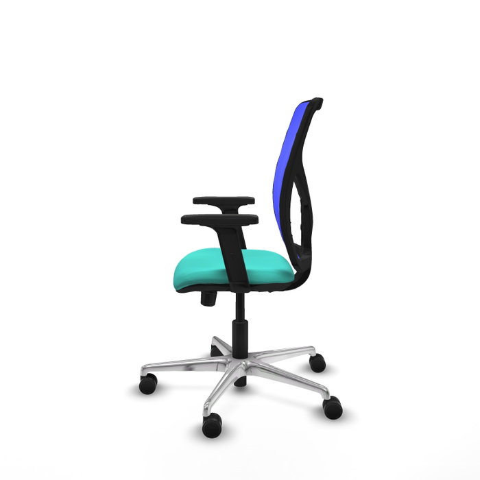 PIQUERAS Y CRESPO Silla de oficina Motilla con mecanismo Sincro/Traslack, Turquesa y Azul