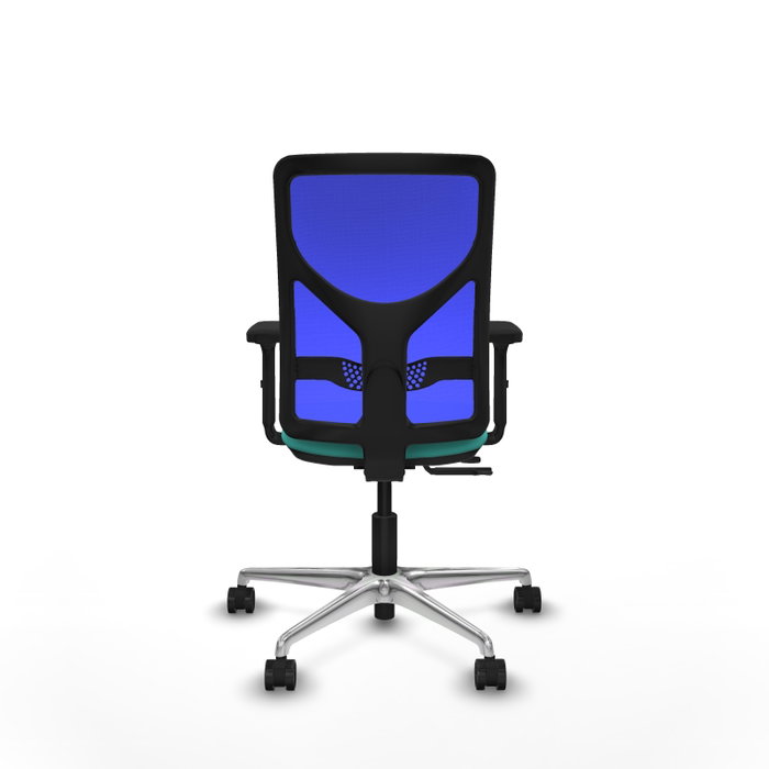 PIQUERAS Y CRESPO Silla de oficina Motilla con mecanismo Sincro/Traslack, Turquesa y Azul