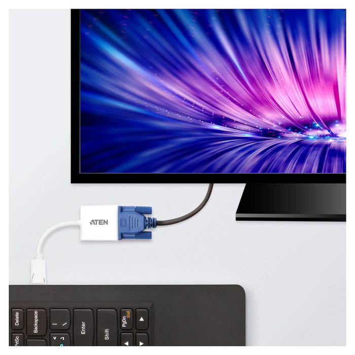 Aten Adaptador DisplayPort a VGA VC925 Blanco