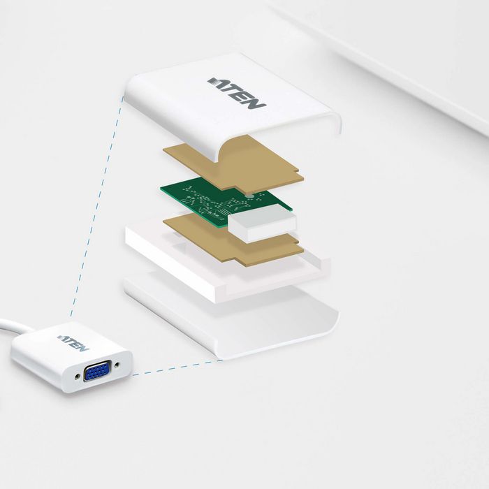 Aten Adaptador DisplayPort a VGA VC925 Blanco Aten Adaptador DisplayPort a VGA VC925 Blanco
