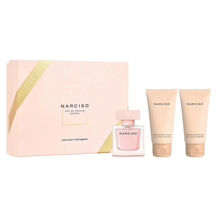 Set Narciso Rodriguez: Cristal, Eau De Parfum, For Women, 50 ml + Cristal, Hydrating, Shower Gel, All Skin Types, 50 ml + Cristal, Hydrating, Body Lotion, 50 ml