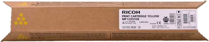Ricoh Tóh Toner Amarillo MP C2551HEY (842062) – 9062) Aprox 9500 Páginas Ricoh Tóh Toner Amarillo MP C2551HEY (842062) – 9062) Aprox 9500 Páginas