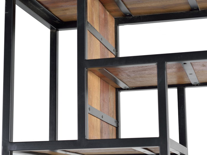 Giner y Colomer Estantería Madera Reciclada y Metal Negro 212 cm Alto