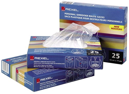 Rexel Bolsas de residuos para destructoras 115 L, pack de 100 unidades Rexel Bolsas de residuos para destructoras 115 L, pack de 100 unidades