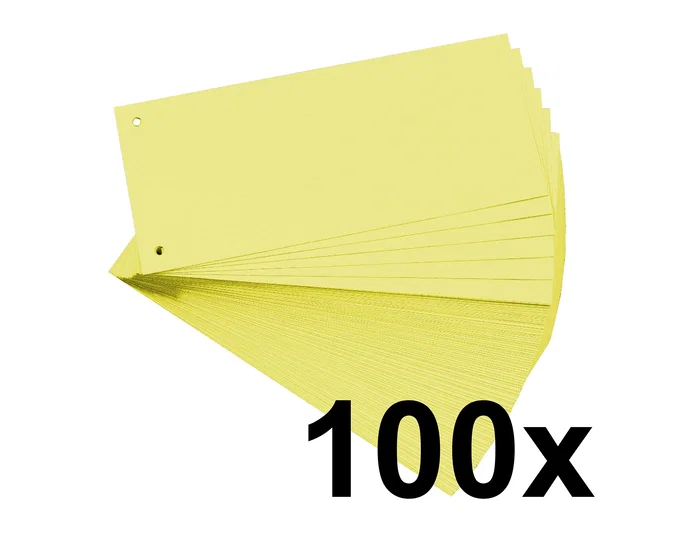 Exacompta Juego de 100 Separadores de Cartulina Amarilla 105x240 mm con 2 Taladros Exacompta Juego de 100 Separadores de Cartulina Amarilla 105x240 mm con 2 Taladros