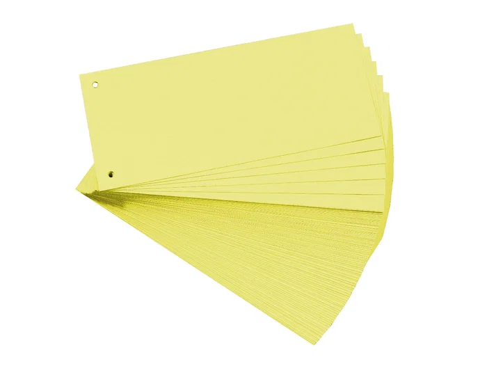 Exacompta Juego de 100 Separadores de Cartulina Amarilla 105x240 mm con 2 Taladros Exacompta Juego de 100 Separadores de Cartulina Amarilla 105x240 mm con 2 Taladros