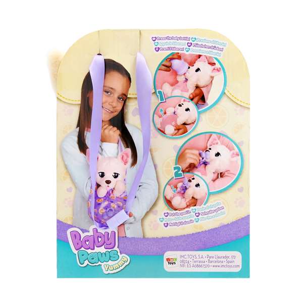 Imc Toys Peluche cachorro Baby Paws Yummy Chihuahua con biberón y bolsa transportable Imc Toys Peluche cachorro Baby Paws Yummy Chihuahua con biberón y bolsa transportable
