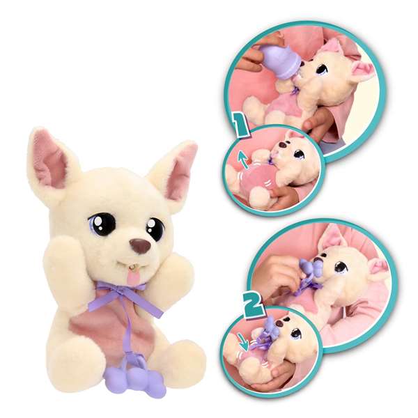 Imc Toys Peluche cachorro Baby Paws Yummy Chihuahua con biberón y bolsa transportable Imc Toys Peluche cachorro Baby Paws Yummy Chihuahua con biberón y bolsa transportable