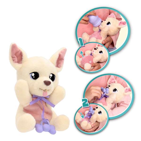 Imc Toys Peluche cachorro Baby Paws Yummy Chihuahua con biberón y bolsa transportable Imc Toys Peluche cachorro Baby Paws Yummy Chihuahua con biberón y bolsa transportable
