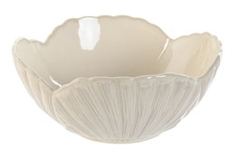 DKD Home Decor Ensaladera de Porcelana Blanca 20,5x20,5x9 cm