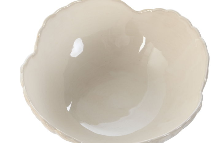 DKD Home Decor Ensaladera de Porcelana Blanca 20,5x20,5x9 cm