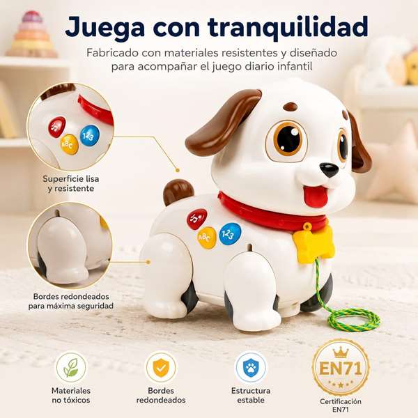 Hola Perro de arrastre infantil con luces y sonidos