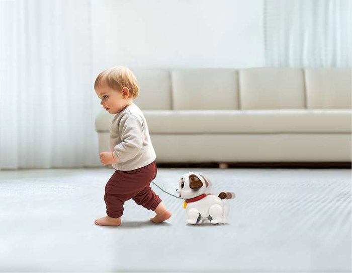 Hola Perro de arrastre infantil con luces y sonidos