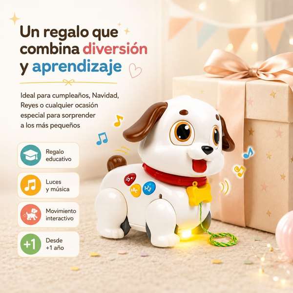 Hola Perro de arrastre infantil con luces y sonidos