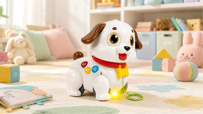 Hola Perro de arrastre infantil con luces y sonidos