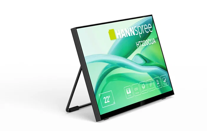 Hannspree HT220CUA Monitor táctil de 21.4" / 54.5 cm Full HD 1920x1080 IPS LED 6 ms 270 cd/m² Negro con altavoces, HDMI, DisplayPort y montaje VESA