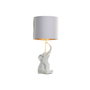 DKD Home Decor Lámpara de Sobremesa Elefante Blanco y Dorado