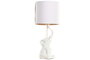 DKD Home Decor Lámpara de Sobremesa Elefante Blanco y Dorado