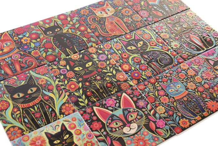 DKD Home Decor Posavasos de Dolomita Gato Surtido 12 Piezas