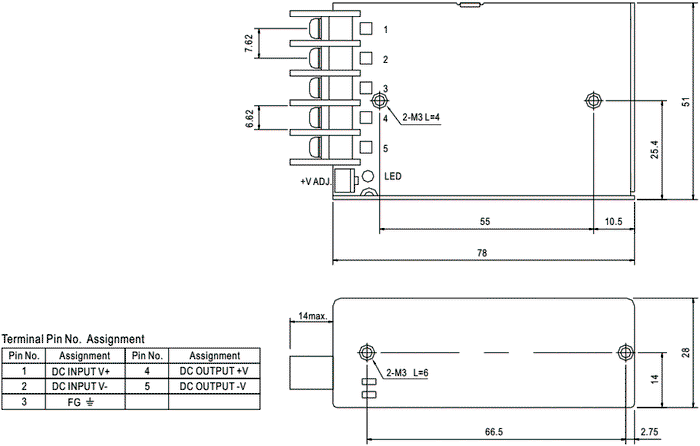 MEAN WELL SD-15C-12 Convertidor DC/DC 15W 12VDC 1,25A