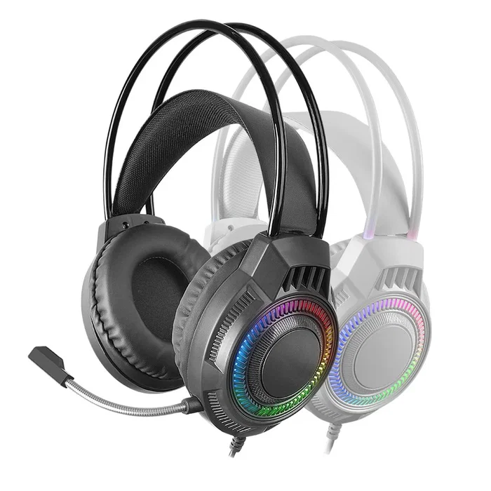 Mars Gaming Auriculares Gaming MH124 con Micrófono - Diadema Alámbricos, Iluminación RGB Rainbow, Compatibles con PC, PS5, Xbox Series, Switch - Negro