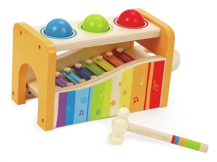 Hape Banco de Musica con Xilofono de Madera, Banco de Juego para Golpear Bolas, 24x15x13,5 cm Hape Banco de Musica con Xilofono de Madera, Banco de Juego para Golpear Bolas, 24x15x13,5 cm