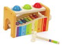 Hape Banco de Musica con Xilofono de Madera, Banco de Juego para Golpear Bolas, 24x15x13,5 cm