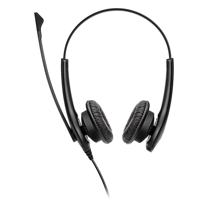 Jabra Biz 1100 Duo Auricular en Oreja Cableado, Conector 3,5 mm, Negro, Certificado para Equipos Microsoft