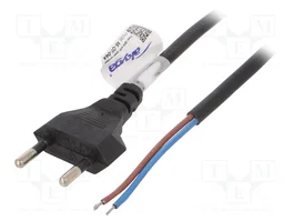 AKYGA Cable de alimentación H03VVH2-F 2x0,5mm2 1,5m