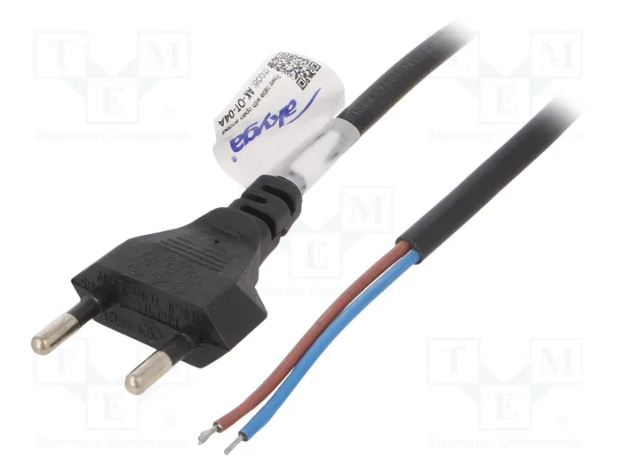 AKYGA Cable de alimentación H03VVH2-F 2x0,5mm2 1,5m AKYGA Cable de alimentación H03VVH2-F 2x0,5mm2 1,5m