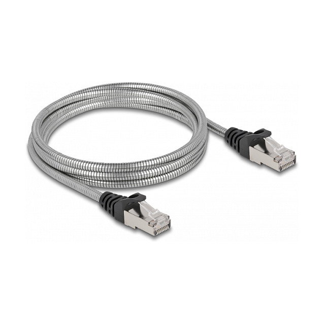 DeLOCK Cable RJ45 Cat.6A U/FTP con cubierta metálica 2 m Plata DeLOCK Cable RJ45 Cat.6A U/FTP con cubierta metálica 2 m Plata