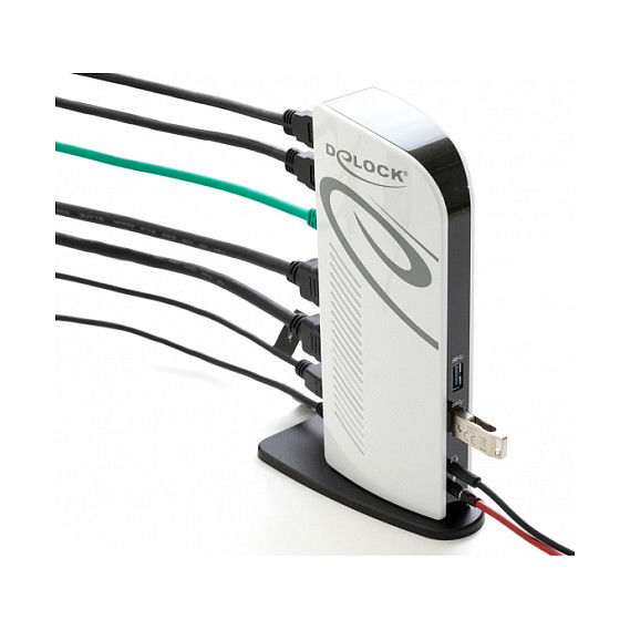 DeLOCK Docking Station USB 3.2, Dual HDMI Full-HD, Ethernet LAN, Audio