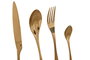 DKD Home Decor Set de Cubertería Chic Mision de 16 Piezas Dorado, Inox 2mm