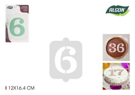 Algon Plantilla Tarta Cumpleaños N-6 Pequeña 20 cm x 13.5 cm (36 Unidades)