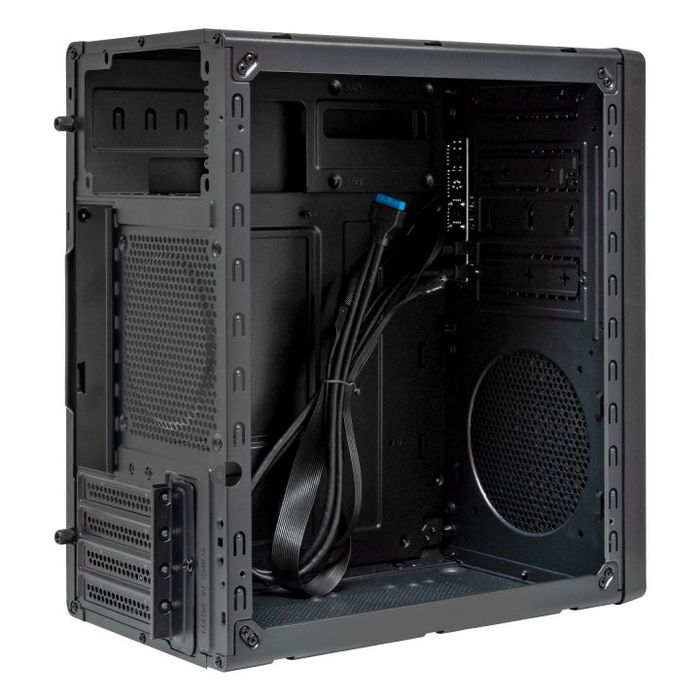Unykach Caja Ordenador Numen 300 Pro Micro ATX - Torre Negra con Rojo, Compatible ITX/Micro ATX, 4 Ranuras, Ventilación 120 mm, para Gráficas hasta 250 mm