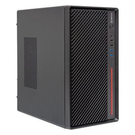 Unykach Caja Ordenador Numen 300 Pro Micro ATX - Torre Negra con Rojo, Compatible ITX/Micro ATX, 4 Ranuras, Ventilación 120 mm, para Gráficas hasta 250 mm