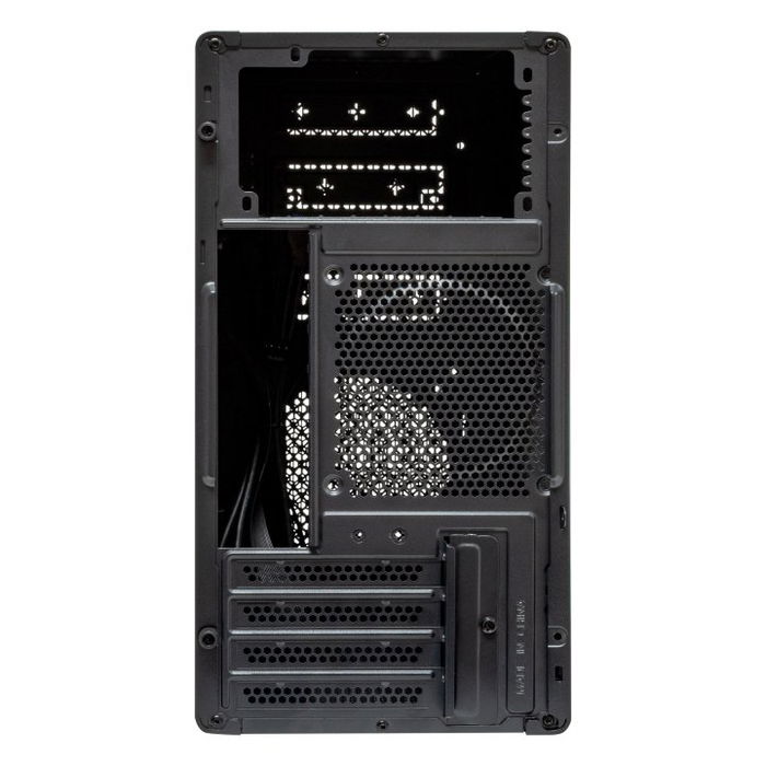 Unykach Caja Ordenador Numen 300 Pro Micro ATX - Torre Negra con Rojo, Compatible ITX/Micro ATX, 4 Ranuras, Ventilación 120 mm, para Gráficas hasta 250 mm