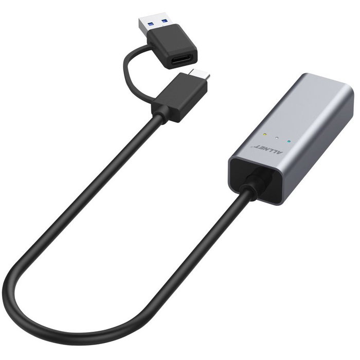 ALLNET Adaptador de red USB 3.0 Tipo-C y Tipo-A 2.5 Multi-Gigabit ALL-NC-2.5G-USBC/A *ALLTRAVEL*