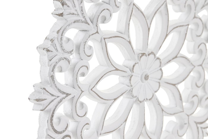 DKD Home Decor Decoración MDF y Hierro Desgastado Blanco y Marrón