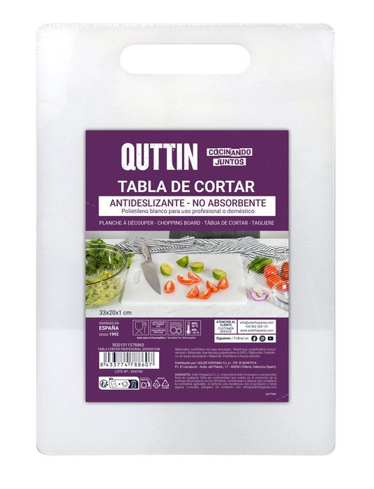 Quttin Tabla Cortar Profesional 33 cm x 20 cm x 1 cm (18 Unidades) Quttin Tabla Cortar Profesional 33 cm x 20 cm x 1 cm (18 Unidades)