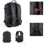 TooQ Mochila de Viaje TQBP-V101-BK con Bomba de Aire, Sistema de Compresión al Vacío, Capacidad 30-55L, Acolchada para Portátil 17", Negro, Resistente al Agua