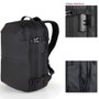 TooQ Mochila de Viaje TQBP-V101-BK con Bomba de Aire, Sistema de Compresión al Vacío, Capacidad 30-55L, Acolchada para Portátil 17", Negro, Resistente al Agua