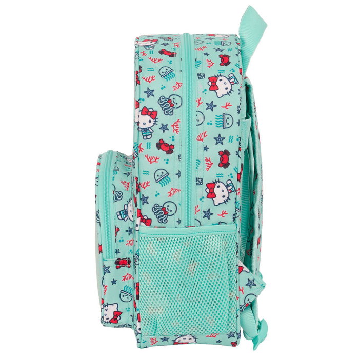 SAFTA Mochila Hello Kitty 34cm Adaptable a Carrito Portamochilas con Bolsillo Lateral para Botella y Hombreras Acolchadas