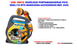 HOZELOCK Portamangueras Pico Reel con 10 m de manguera y accesorios