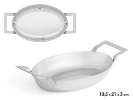 Kinvara Bandeja Ovalada Aperitivo Acero Inoxidable 21 x 3 x 10.5 cm (Set de 24)